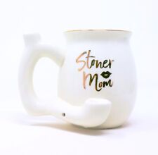 Wake and Bake Stoner Mom White Ceramic Coffee Tea Pipe Mug - R1 picture
