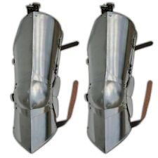 Forged Medieval Leg Armor Set | Battle-Ready Knight Poleyn Cuisse leather straps picture