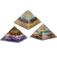 Triple Layered Healing Crystal Orgone Pyramid For Wealth, Good Luck & Prosperity picture