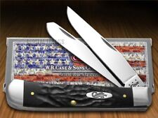 Case xx Knives Trapper Rough Black Delrin Pocket Knife Stainless 18221 picture