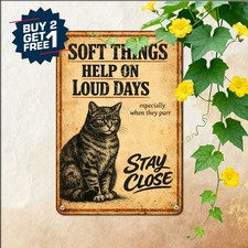 Antidepressant Cat Metal Tin Sign Funny Pet Lover Wall Art Decor 8x12 picture