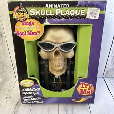 Vintage Gemmy Halloween 1998 Animated Singing Skull Plaque 
