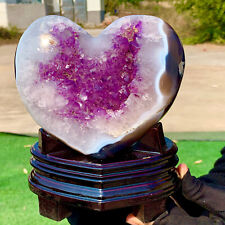 3.26LB   Natural heart-shaped Amethyst gem quartz cluster crystal sample picture