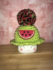 Mickey watermelon Marshmallow Mug Hat Crochet Handmade Rae Dunn picture