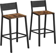 Bar Stools, Set of 2 Bar Chairs, Tall Bar Stools with Backrest,Rustic Brown picture