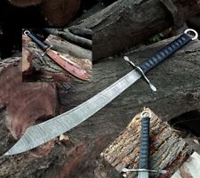 Falchion Cutlass Sword' Damascus Steel Defensive-with Sheath 30 in' Razor Sharpe picture