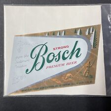 Vintage 1973 Bosch Premium Beer UNUSED Paper Label Chippewa Falls WI Q2111 picture