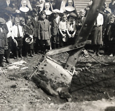 1920-1945 Defender RPPC School Children Watching Backhoe Excavator Postcard Nuns picture