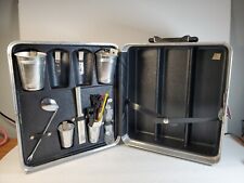 Vintage Swank Portable Travel Suitcase Briefcase Bar Platt Cocktail Kit NO KEY picture