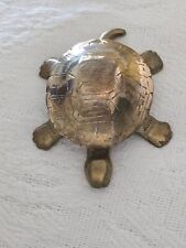 Vintage Brass Turtle Figure Trinket Box With Lid  picture