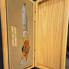 Pocketknife Hard Hat I.B.E.W. Turkey Testicle Festival  1999 Clip Point SS Wood picture