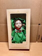 Hallmark AMANDA 1984 Hand-Painted Porcelain Doll Keepsake Ornament Green Vintage picture
