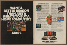 1982 Atari 400 or 800 Computer Vintage Print Ad Pac-Man Centipede Defender Games picture