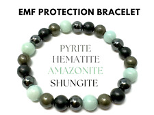 EMF Protection Bracelet: 8 mm Beads (Shungite, Amazonite, Pyrite & Hematite) picture