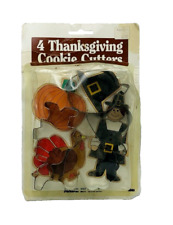 Vintage Cookie Cutters Thanksgiving Theme Turkey Pilgrim Pumpkin In Package picture