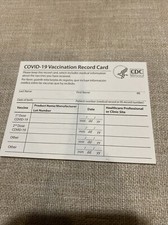 CDC COVID-19 Vaccination Blank Card Collector Use Only picture