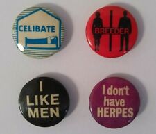 Lot of 4 Vintage Rare Pin-backs 1981-82 Ephemera ''Gender''  picture