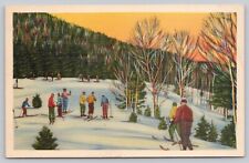 Postcard Skiers Enjoying a Beautiful Winter Day Posted 1947 picture