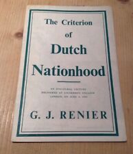 THE CRITERION OF DUTCH NATIONHOOD RENIER BOOKLET PAMPHLET NETHERLANDS HOLLAND 46 picture