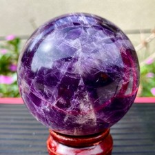 Large Natural Dream Amethyst Sphere Quartz Therapy Aura Crystal Ball 446G picture