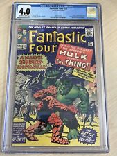 Fantastic Four 25 cgc 4.0 OW/W Pages Classic Hulk Vs Thing Cover 3927319022 picture
