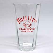 Vintage Phillips Crab House 16oz Fluted Glass Ocean City Maryland Seafood Buffet picture