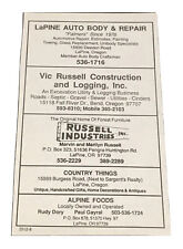 Vtg Russell Industries Inc Country Things Paper Ephemera LaPine Bend Oregon OR picture