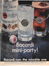 1969 Bacardi Rum Mini Party Alcohol Coke Coca Cola Fresca  Print Ad Advertising picture