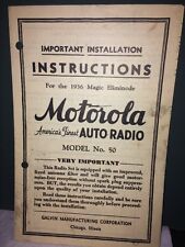 Motorola Installation Instructions For The 1936 Magic Eliminode # 50 picture