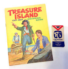 VTG Treasure Island Cut-Out Coloring Book 1968 Quaker Oats w/Promo Crayons picture