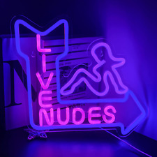Live Nudes Neon Sign,Girl Neon Sign,Neon Sign for Room,Neon Light Sign,Purple Ne picture