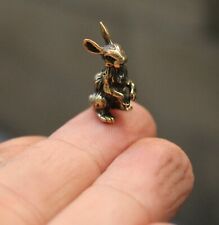 Jackrabbit Brass Small Animal Sculpture Handmade Collectible Figurine picture