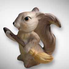 Porcelain Squirrel Chipmunk Miniature FigurineSweeping Woodland Animal Whimsical picture