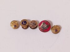 Lions Club Past President 10k Gold Pin w/ Diamonds & Seed Pearls And Other Pins picture