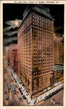 Vintage Postcard Morrison Hotel at Night Chicago IL Illinois 1925          J-492 picture