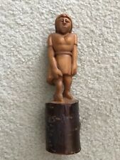 Very neat Vintage Japanese Cherry wood carving wooden Woman Figurine  8