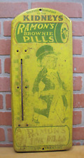 RAMON'S BOWNIE & PINK PILLS Old Drug Store Advertising Thermometer Sign LAXATIVE picture