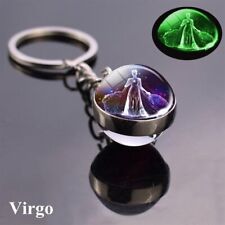 Glow in the Dark 12 Constellation Galaxy Solar Keychain Ring Space Ball Planet picture