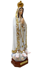 Virgen de Fátima Estatua de Resina Resin Detallada 12 Inches 31-3066 Nuevo picture