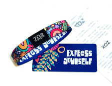 ZOX **EXPRESS YOURSELF** Silver Single Large NIP Wristband w/Card picture