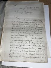 Handwritten 1858 Document Department Of State Regarding Paraguay Franklin Pierce picture
