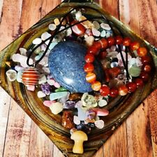 Healing crystal bundle - Dumortierite huge palm chips Carnelian bracelet pendant picture