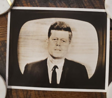 1960 Associated Press AP Wire Photo, John F. Kennedy JFK on TV for Nixon Debate picture