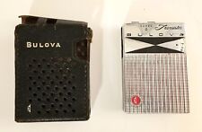 Vintage Bulova Super 6 Transistor Radio w/ Leather Case (Untested-Read) AS IS picture