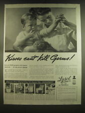 1939 Lysol Advertisement - Kisses can't kill germs picture