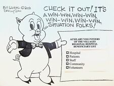 Bill Landis Original Cartoon Art The Villages Daily Sun 2006 Porky Pig picture