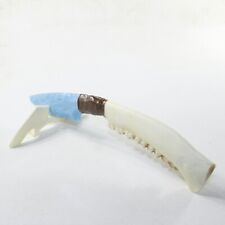 Deer Jaw Handle Opaque Glass Blade Ornamental Knife #1342 Mountain Man Knife picture