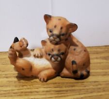 1991 Homco masterpiece porcelain curious cougars made in Malaysia. picture