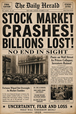 Stock Market Crashes Newspaper Poster sizes up to 24 x 36 prints &Tin Signs picture