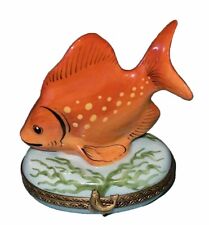 CORAL REEF Tropical FISH Limoges Trinket Box Perry Vieille picture